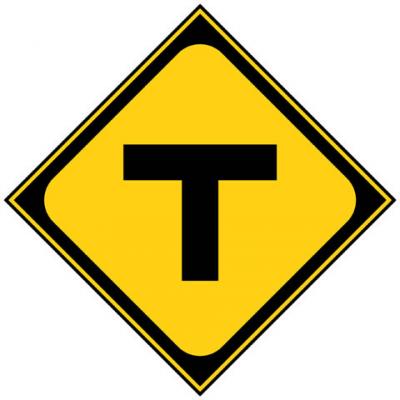 丁字路を示す道路標識