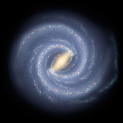 近年は棒渦巻銀河であるという説が有力。その想像図／NASA