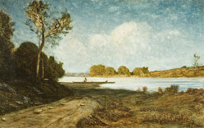 トリノのポー河畔（1870頃）／リッチ・オッディ近代美術館蔵／http://bit.ly/355coVX