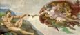 バチカン・システィナ礼拝堂の天井画、ミケランジェロが描いたアダム（左）／撮影・Jörg Lohrer https://goo.gl/jQyDr3