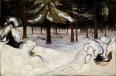 森の冬（1899）／オスロ国立美術館蔵／https://bit.ly/3PPc1YR